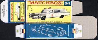 Replika Box - Matchbox Regular Wheels - No.54 Cadillac Ambulance