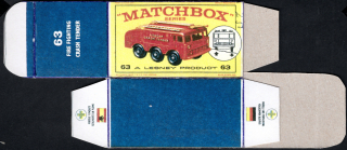 Replika Box - Matchbox Regular Wheels - No. 63 Fire Fighting Crash Tender