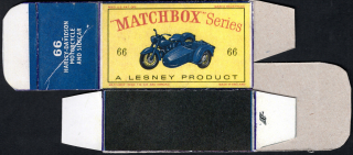 Replika Box - Matchbox Regular Wheels - No. 66 Harley-Davidson Motorcycle And Sidecar