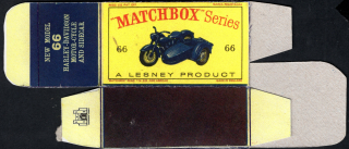 Replika Box - Matchbox Regular Wheels - No. 66 Harley-Davidson Motorcycle And Sidecar