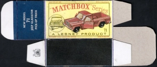 Replika Box - Matchbox Regular Wheels - No.71 Jeep Gladiator Pick-Up Truck