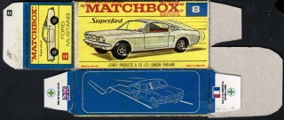 Replika Box - Matchbox Superfast - No.8 Ford Mustang