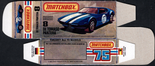 Replika Box - Matchbox Superfast - No.8 New De Tomaso Pantera