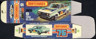 Replika Box - Matchbox Superfast - No.9 Ford RS.2000