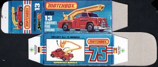Replika Box - Matchbox Superfast - No.13 Snorkel Fire Engine