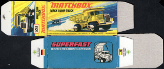 Replika Box - Matchbox Superfast - No.28 Mack Dump Truck