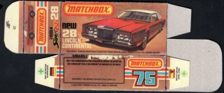 Replika Box - Matchbox Superfast - No.28 Lincoln Continental