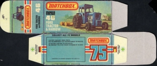 Replika Box - Matchbox Superfast - No.46 Ford Tractor & Harrow
