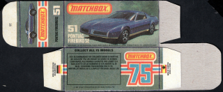 Replika Box - Matchbox Superfast - No.51 Pontiac Firebird SE