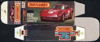 Replika Box - Matchbox Superfast - No.62 Chevrolet Corvette