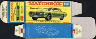 Replika Box - Matchbox Superfast - No.62 Mercury Cougar