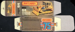 Replika Box - Matchbox Superfast - No.64 Caterpillar D-9 Tractor
