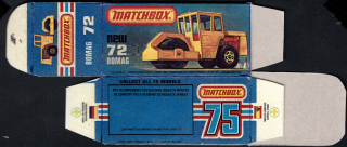 Replika Box - Matchbox Superfast - No.72 Bomag