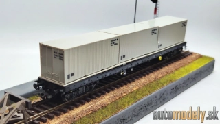 Piko - plošinový kontajnerový vozeň DR - 1:87 HO 