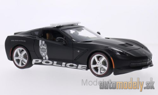 Maisto - Chevrolet Corvette (C7) Stingray, mattblack, Police, 2014 - 1:18