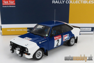 SUN-STAR - FORD ENGLAND - ESCORT RS1800 (night version) PEPSI-COLA N 2 RALLY CIRCUIT DE ARDENNES 1983 P.AIRIKKALA - J.PIRONEN- 1:18