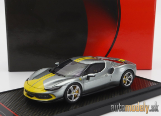 BBR-MODELS - FERRARI - 296 GTB ASSETTO FIORANO 2022 (GRIGIO CORBURN - GREY YELLOW)- 1:43