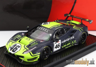 BBR-MODELS - FERRARI - 488 GT3 3.9L TURBO V8 TEAM KESSEL RACING VR46 N 46 12h GULF 2021 VALENTINO ROSSI - LUCA MARINI - A.SALUCCI "UCCIO" - CON VETRINA - WITH SHOWCASE - 1:43