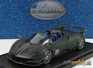 BBR-MODELS - PAGANI - HUAYRA BC N 20 ROADSTER 2017 (BLACK CARBON - MATT DARK GREEN) - 1:43