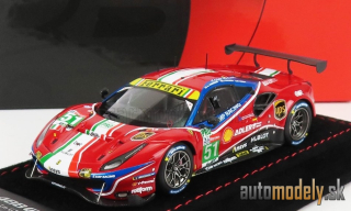 BBR-MODELS - FERRARI - 488 GTE EVO 3.9L TURBO V8 TEAM AF CORSE N 51 2nd LMGTE PRO CLASS 24h LE MANS 2020 J.CALADO - A.PIER GUIDI - S.SERRA - CON VETRINA - WITH SHOWCASE - 1:43