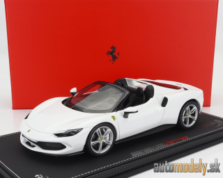 BBR-MODELS - FERRARI - 296 GTS SPIDER 2022 - CON VETRINA - WITH SHOWCASE (BIANCO CERVINO - WHITE) - 1:18