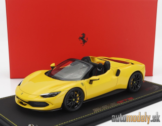 BBR-MODELS - FERRARI - 296 GTS SPIDER 2022 - CON VETRINA - WITH SHOWCASE (GIALLO MODENA - YELLOW) - 1:18