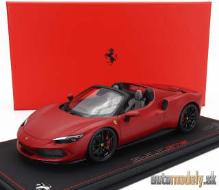 BBR-MODELS - FERRARI - 296 GTS SPIDER 2022 - CON VETRINA - WITH SHOWCASE (ROSSO F1 SF75 - MATT RED) - 1:18