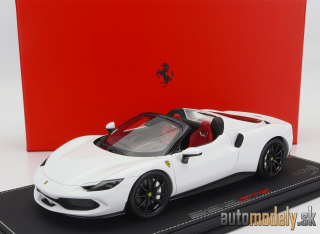 BBR-MODELS - FERRARI - 296 GTS SPIDER 2022 - CON VETRINA - WITH SHOWCASE (BIANCO CERVINO - WHITE) - 1:18