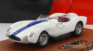 BBR-MODELS - FERRARI - 250TR TESTAROSSA SPIDER 1957 - CON VETRINA - WITH SHOWCASE (WHITE BLUE) ) - 1:18