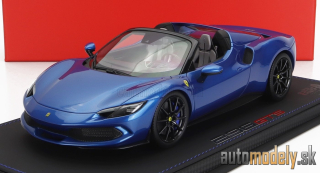 BBR-MODELS - FERRARI - 296 GTS SPIDER 2022 - CON VETRINA - WITH SHOWCASE (BLUE CORSA) - 1:18