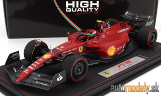 BBR-MODELS - FERRARI - F1-75 TEAM SCUDERIA FERRARI N 55 2nd BAHRAIN GP 2022 CARLOS SAINZ - CON VETRINA - WITH SHOWCASE - 1:18