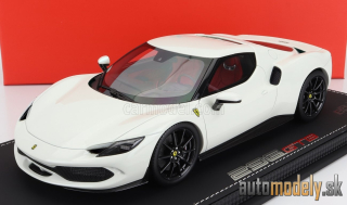 BBR-MODELS - FERRARI - 296 GTB HYBRID 830HP V6 2021 - CON VETRINA - WITH SHOWCASE (BIANCO AVUS - WHITE) - 1:18