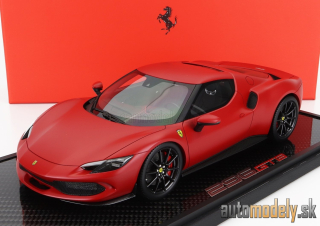 BBR-MODELS - FERRARI - 296 GTB HYBRID 830HP V6 2021 - CON VETRINA - WITH SHOWCASE (ROSSO F1-75 - MATT RED) - 1:18