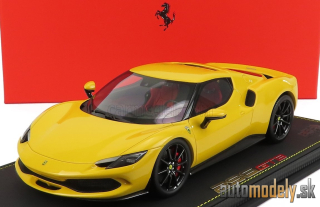 BBR-MODELS - FERRARI - 296 GTB HYBRID 830HP V6 2021 - CON VETRINA - WITH SHOWCASE (GIALLO MODENA - YELLOW) - 1:18