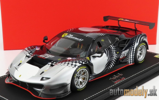 BBR-MODELS - FERRARI - 488 GT MODIFICATA CLUB COMPETIZIONI GT 2020 - CON VETRINA - WITH SHOWCASE (BLU NART - BLUE SILVER) - 1:18