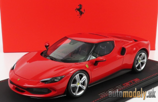 BBR-MODELS - FERRARI - 296 GTB HYBRID 830HP V6 2021 - CON VETRINA - WITH SHOWCASE (ROSSO CORSA 322 - RED)- 1:18