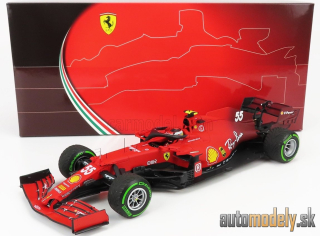 BBR-MODELS - FERRARI - F1 SF21 TEAM SCUDERIA FERRARI MISSION WINNOW N 55 5th EMILIA ROMAGNA ITALY GP - INTERMEDIATE RAIN TIRES 2021 CARLOS SAINZ JR. - 1:18