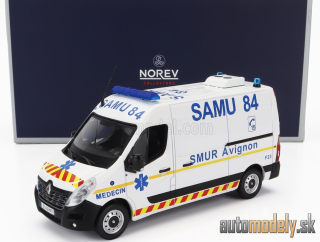 NOREV - RENAULT - MASTER VAN SAMU AMBULANCE 2014 (WHITE YELLOW) - 1:43