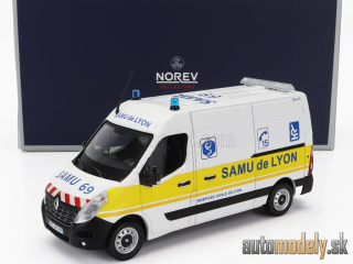 NOREV - RENAULT - MASTER VAN SAMU DE LYON AMBULANCE 2014 (WHITE YELLOW) - 1:43