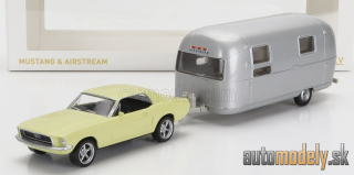 NOREV - FORD USA - MUSTANG COUPE 1968 WITH AIRSTREAM CARAVAN ROULOTTE - 1:43