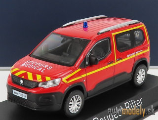NOREV - PEUGEOT - RIFTER POMPIERS SECOURS MEDICAL 2019 (RED YELLOW) - 1:43