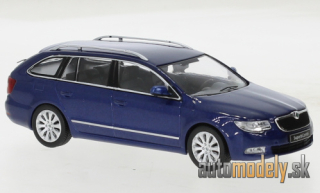 IXO - Škoda Superb II (3T) Combi - modrá metalíza, 2008 - 1:43