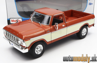 Maisto - FORD USA - F-150 PICK-UP 1979 - BROWN WHITE - 1:18