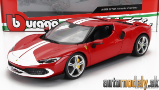 Bburago - FERRARI - 296 GTB ASSETTO FIORANO 2022 - RED WHITE - 1:18