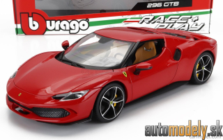 Bburago - FERRARI - 296 GTB HYBRID 830HP V6 2021 - EXCLUSIVE CARMODEL - ROSSO CORSA - RED - 1:18
