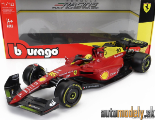 Bburago - FERRARI - F1-75 SCUDERIA FERRARI N 16 2nd MONZA GP ITALY (POLE POSITION) 2022 CHARLES LECLERC - YELLOW WHEELS - RED YELLOW - 1:18