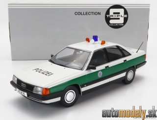Triple9 - AUDI 100 (C3) POLIZEI 1989 WHITE GREEN - 1:18