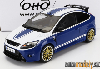 OttOmobile - FORD ENGLAND FOCUS RS MKII 2010 - 24h LE MANS TRIBUTE BLUE WHITE - 1:18