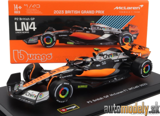 Bburago - McLAREN F1 MCL60 TEAM McLAREN N 4 2nd BRITISH GP 2023 LANDO NORRIS - 1:43