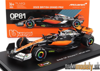 Bburago - McLAREN F1 MCL60 TEAM McLAREN N 81 4th BRITISH GP 2023 OSCAR PIASTRI - 1:43